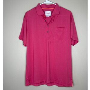 SWIMS Polo Shirt Men's Size‎ XL Micro Stripe Bright Pink Tennis Golf Spring
